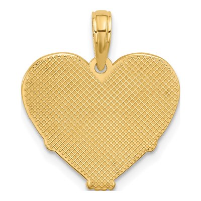 14K Yellow Gold Scrolled Heart Pendant – view 4