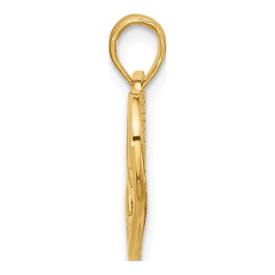 14K Yellow Gold Fancy Heart Charm – view 2