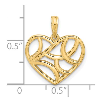 14K Yellow Gold Fancy Heart Charm – view 3