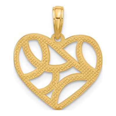 14K Yellow Gold Fancy Heart Charm – view 4