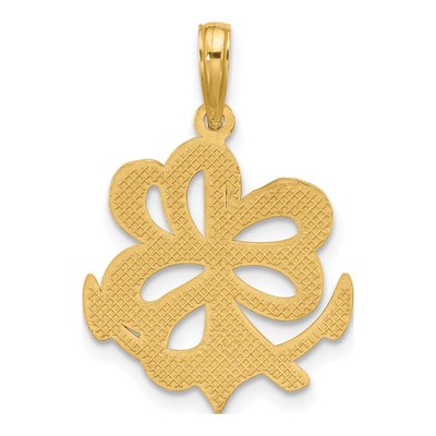 14K Yellow Gold Anchor Clover Pendant – view 4