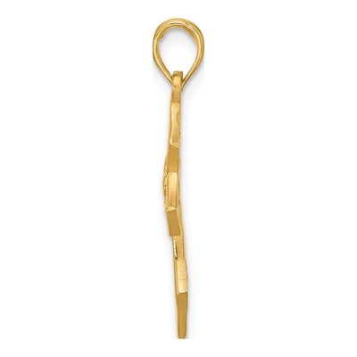 14K Yellow Gold Fancy Cross Fleur-De-Lis Charm – view 2