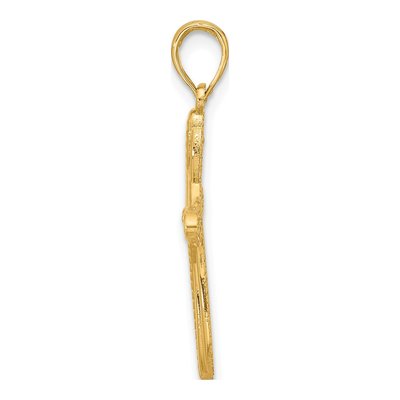 14K Yellow Gold Entwined Cross Pendant – view 2