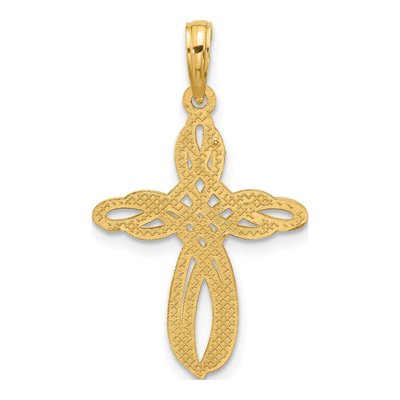 14K Yellow Gold Entwined Cross Pendant – view 4