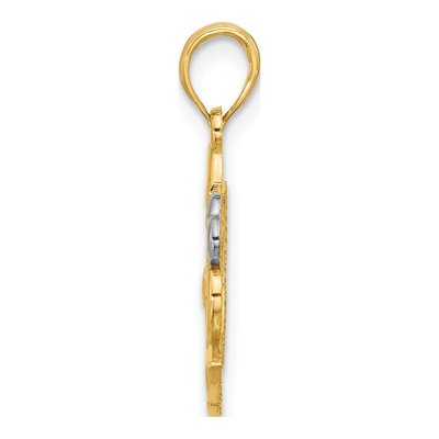 14K Yellow Gold Heart Swans Charm – view 2