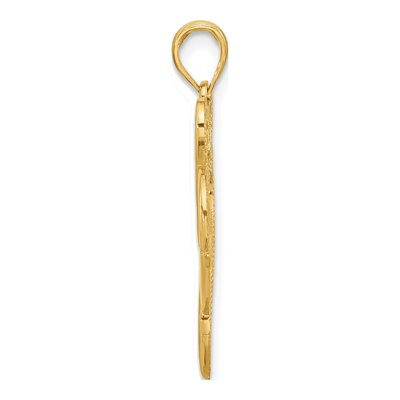 14K Yellow Gold Fancy Two Heart Pendant – view 3