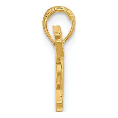 14K Yellow Gold Heart Arrows Pendant – view 3