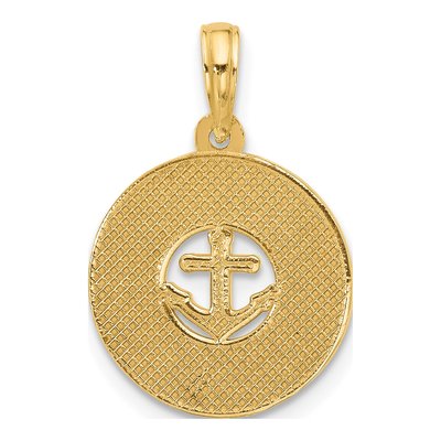 14K Yellow Gold Anchor Stars Pendant – view 3