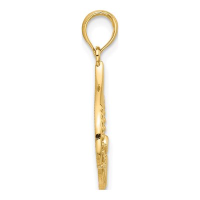 14K Yellow Gold Claddagh Pendant – view 3