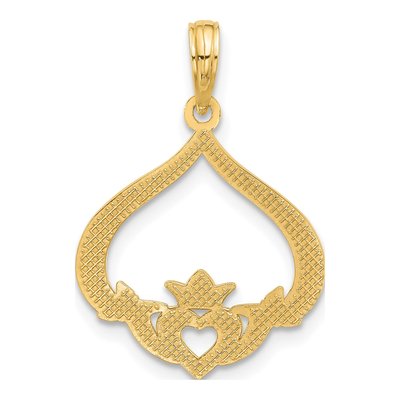 14K Yellow Gold Claddagh Pendant – view 4