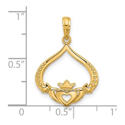 14K Yellow Gold Claddagh Pendant – view 5