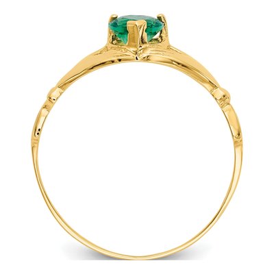 14K Yellow Gold CZ Claddagh Ring – view 3