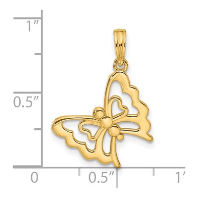 14K Yellow Gold Butterfly Pendant – view 4