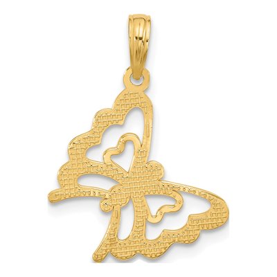 14K Yellow Gold Butterfly Pendant – view 5