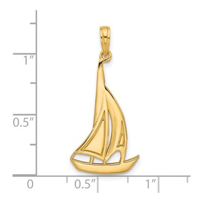 14K Yellow Gold Sailboat Pendant – view 3