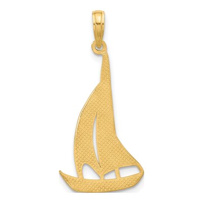 14K Yellow Gold Sailboat Pendant – view 4