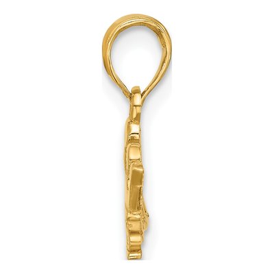 14K Yellow Gold Princess Crown Pendant – view 2