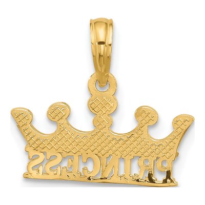 14K Yellow Gold Princess Crown Pendant – view 4
