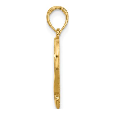 14K Yellow Gold Awareness Ribbon Heart Charm – view 2