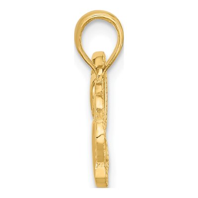 14K Yellow Gold Heart & Paw Print Charm – view 3