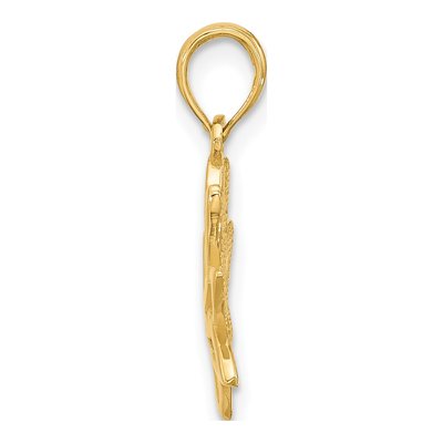 14K Yellow Gold Fancy Flower Pendant – view 2