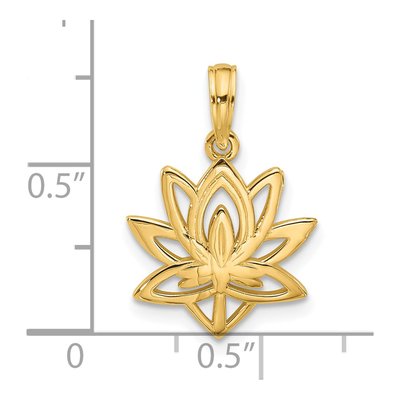 14K Yellow Gold Fancy Flower Pendant – view 3