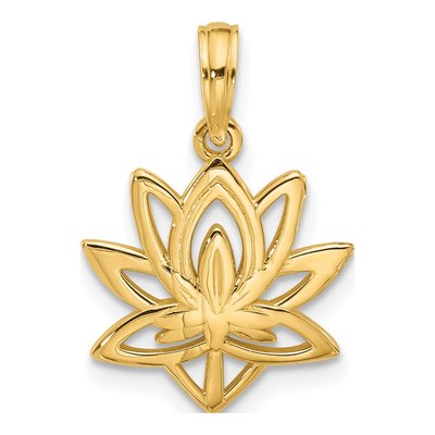 14K Yellow Gold Fancy Flower Pendant