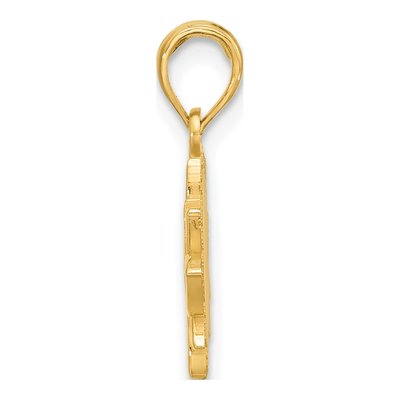 14K Yellow Gold Flower Pendant – view 2