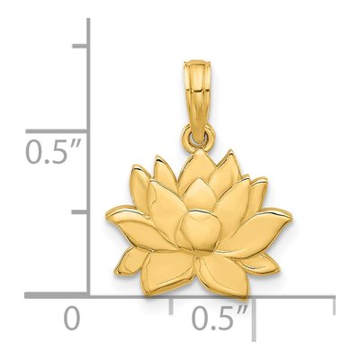 14K Yellow Gold Flower Pendant – view 3