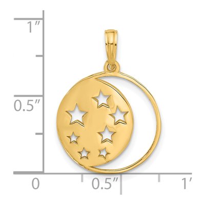 14K Yellow Gold Moon Stars Charm – view 4