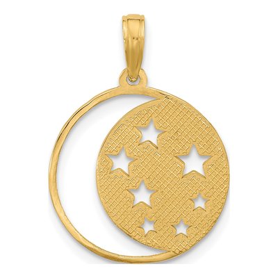 14K Yellow Gold Moon Stars Charm – view 5