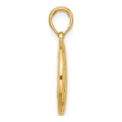 14K Yellow Gold Shamrock Circle Charm – view 3