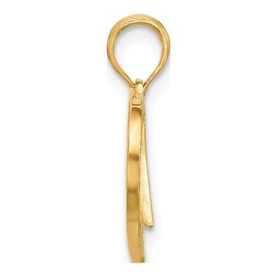 14K Yellow Gold Wing Heart Pendant – view 2