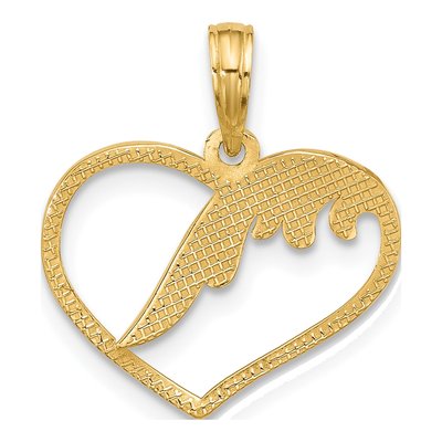 14K Yellow Gold Wing Heart Pendant – view 4