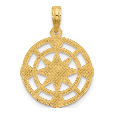 14K Yellow Gold Round Compass Pendant – view 5