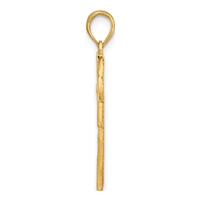 14K Yellow Gold Fancy Hearts Cross Charm Pendant – view 2