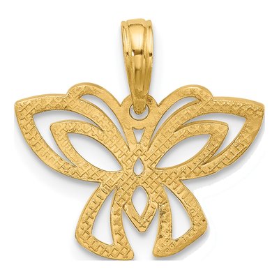 14K Yellow Gold Fancy Butterfly Charm – view 4
