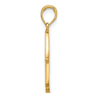 14K Yellow Gold Fancy Hamsa Pendant – view 2