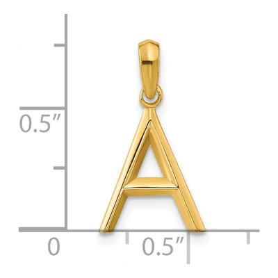 14K Yellow Gold Fancy Letter A Pendant – view 4