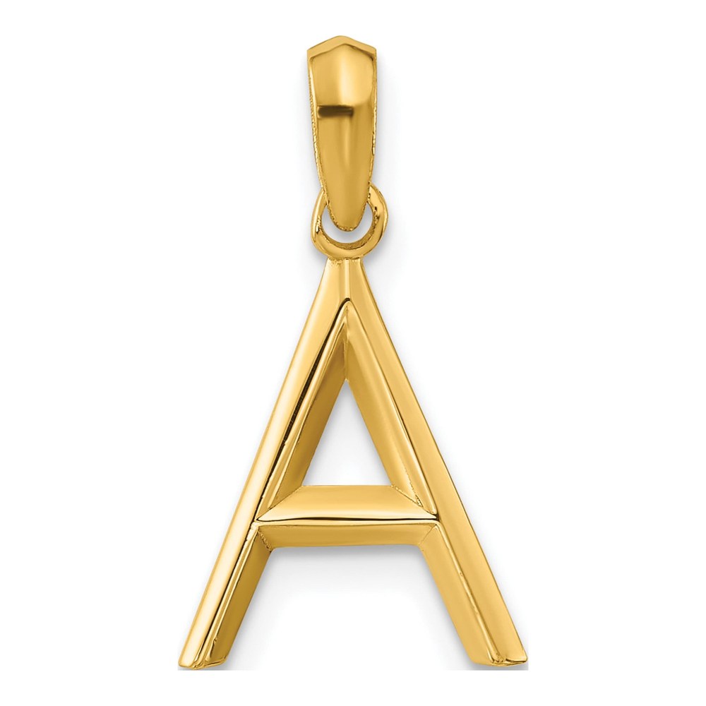 14K Yellow Gold Fancy Letter A Pendant