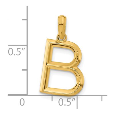 14K Yellow Gold Fancy Letter B Pendant – view 4