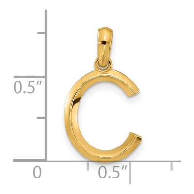 14K Yellow Gold Letter C Pendant – view 4