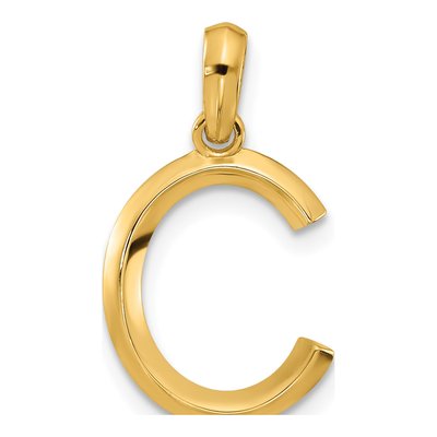 14K Yellow Gold Letter C Pendant