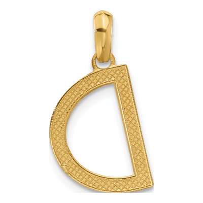 14K Yellow Gold Fancy Letter D Pendant – view 3