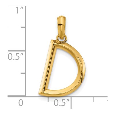 14K Yellow Gold Fancy Letter D Pendant – view 4