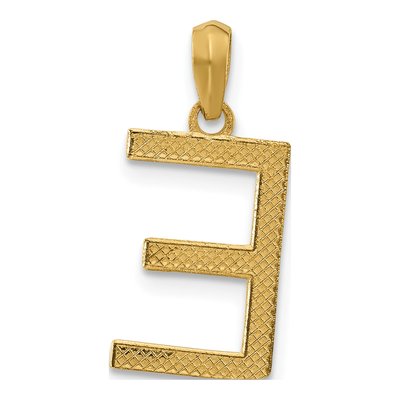 14K Yellow Gold Letter E Pendant – view 3