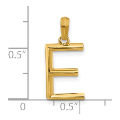 14K Yellow Gold Letter E Pendant – view 4