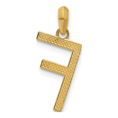 14K Yellow Gold Fancy Letter F Pendant – view 3