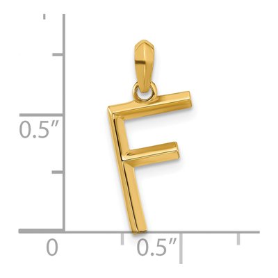 14K Yellow Gold Fancy Letter F Pendant – view 4
