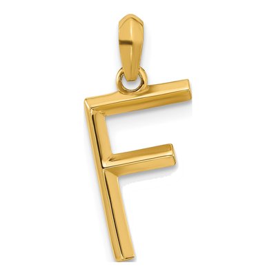 14K Yellow Gold Fancy Letter F Pendant